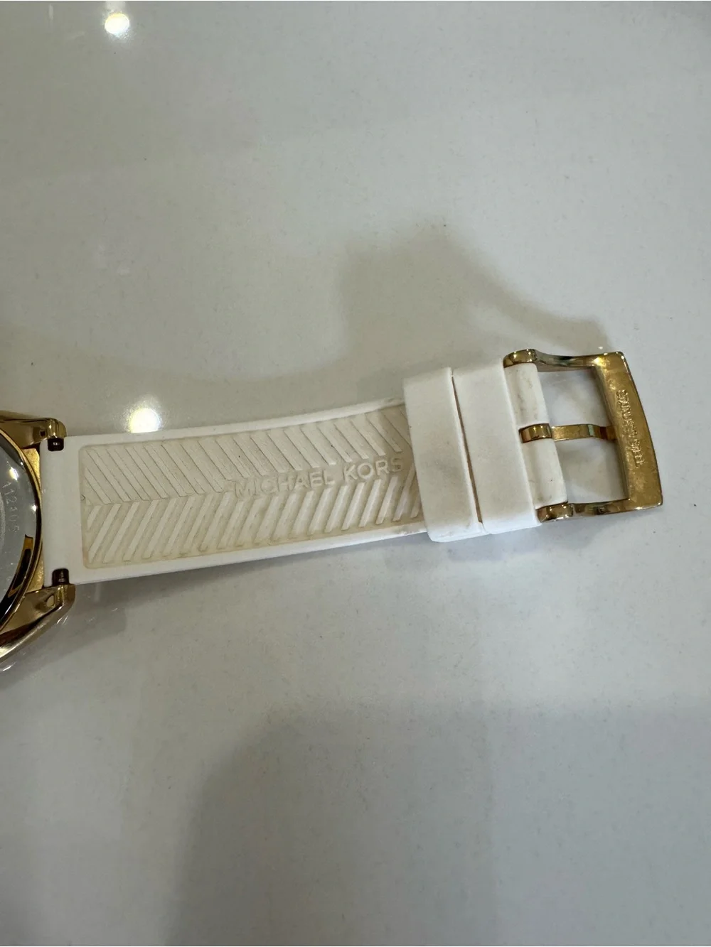 Michael Kors Janelle women’s watch 3 hand with white rubber strap